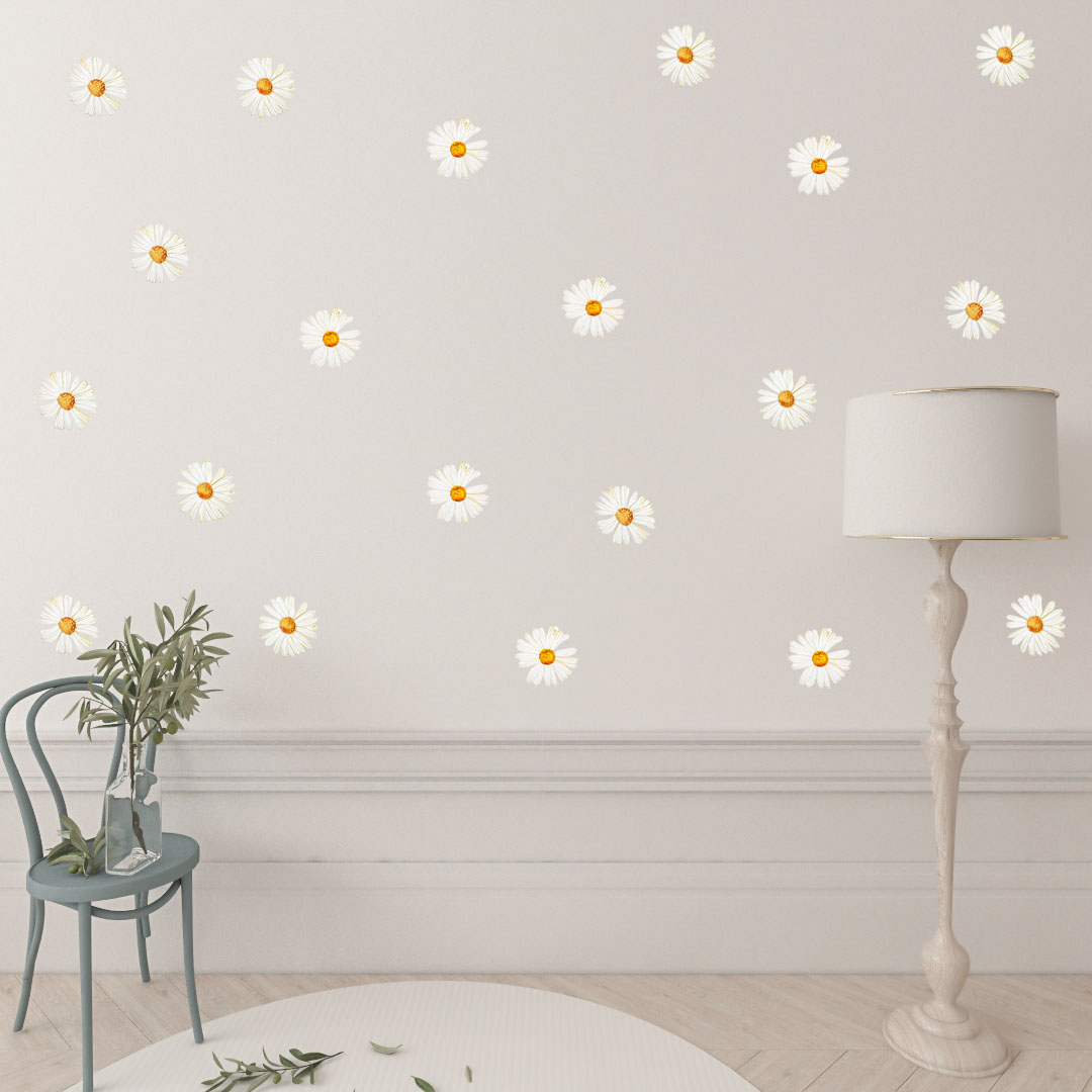Wandsticker Gänseblümchen für Mädchen 1 Wandaufkleber mit Gänseblümchen