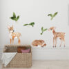 Wandsticker Rehkitze im Gras Wandsticker für Mädchen Reh-Motiv | Dekoration für das Mädchenzimmer