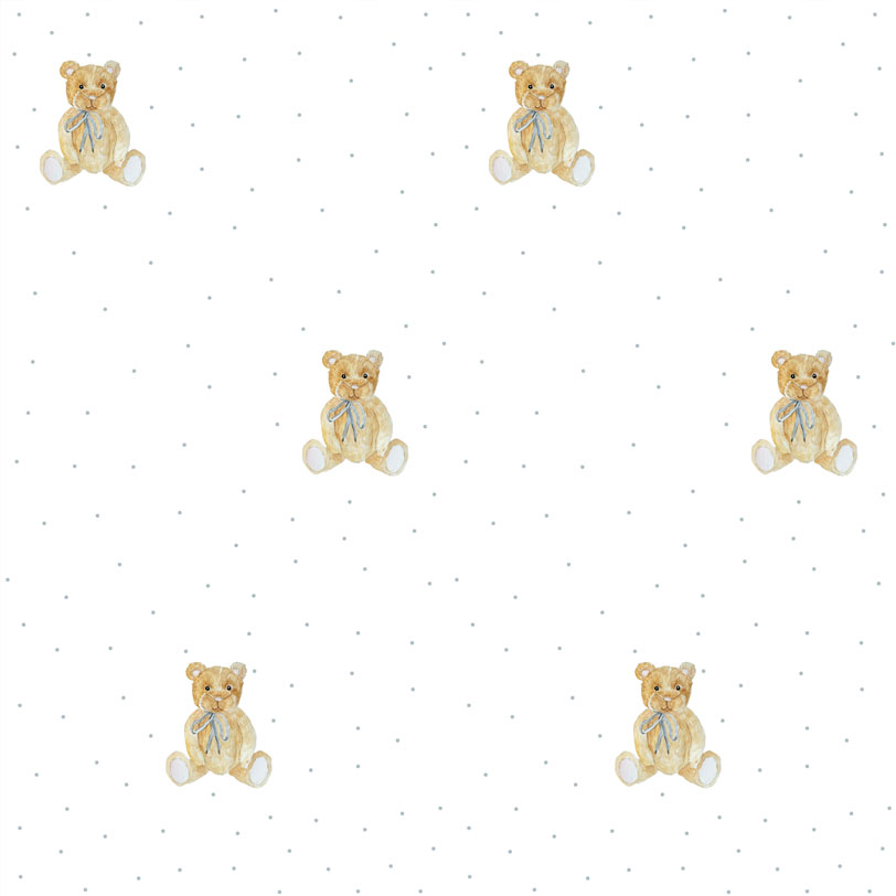 Tapete Teddybär beige 1 Tapete Teddybär beige | Tapete für Mädchen Motiv Teddybär | Dekoration für das Mädchenzimmer