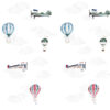 Tapete Ballons, Flugzeuge und Wolken