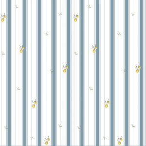 Tapete Zitronen und dicke Streifen | Tapete für Zuhause Zitronenmotiv | Raumgestaltung für Zuhause