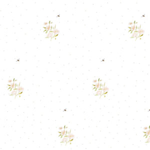 Tapete Blumen und Bienen | Tapete für Zuhause Bienenmotiv | Zimmerdekoration für Zuhause