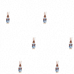 Tapete Hase Stanisław | Tapete für Jungen Motiv Häschen | Dekoration für das Jungenzimmer