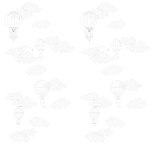 Lineare Tapete Ballons | Kindertapete Motiv Ballons | Kinderzimmerdekoration