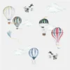 Tapete mit Luftballons und Flugzeugen für Jungen und Mädchen