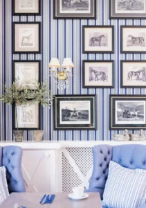 Tapete Streifen Dunkelblau