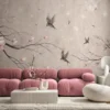 Fototapete Vögel rosa Blumen - Sakura 7 Vogeltapete für das Mädchenzimmer