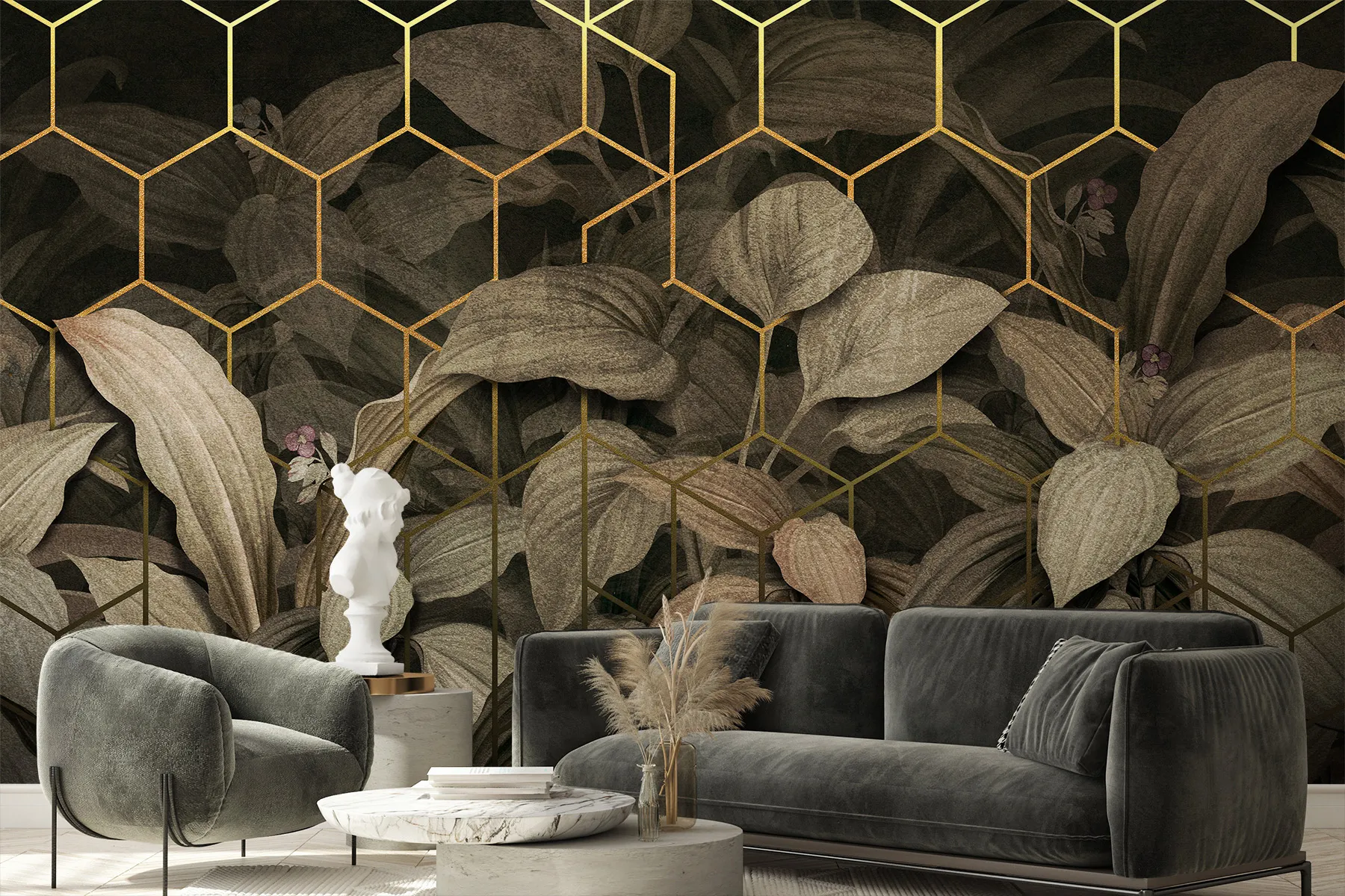 Mural-Tapete mit Blättern - Tropiglo 6 Blättert tapete