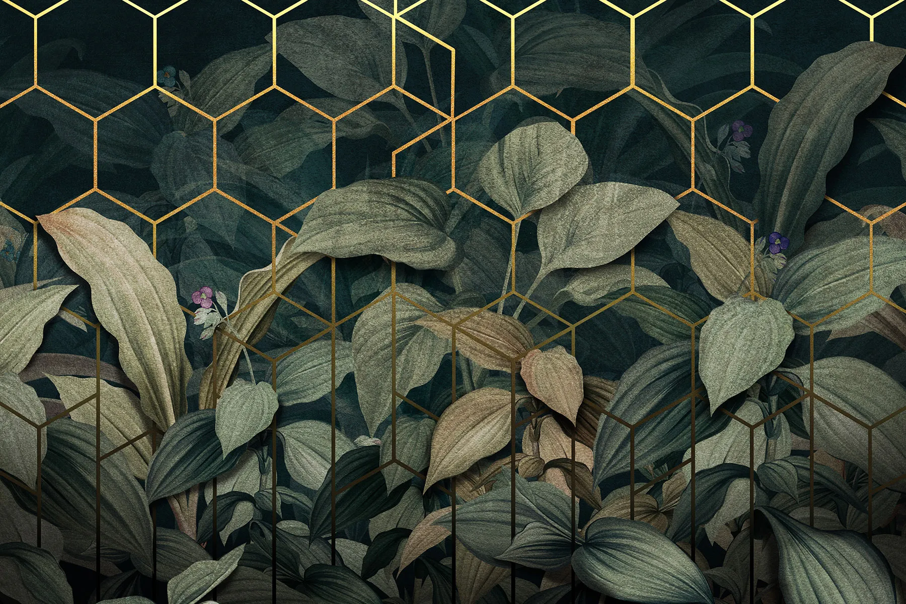 Mural-Tapete mit Blättern - Tropiglo 1 Tapete Bananenblätter