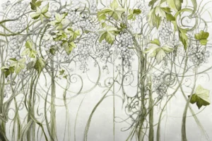 Fototapete Blätter und Trauben Mural