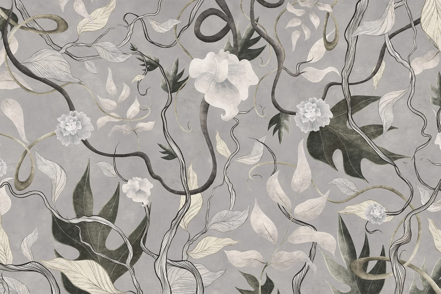 Fototapete mit großen Blumen - Blossome 3 Wandbild-Tapete mit großen weißen Blumen