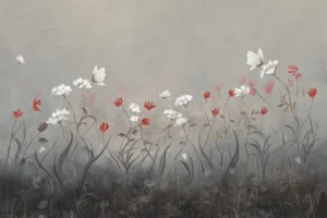 Blumenwandbild für Wohnzimmer