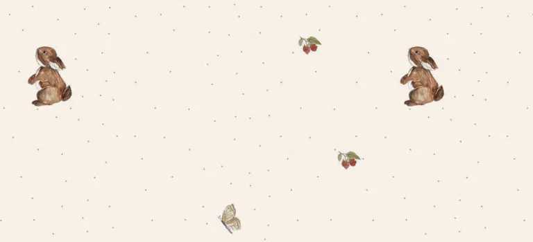 tapeta drobne króliczki motylki i malinki