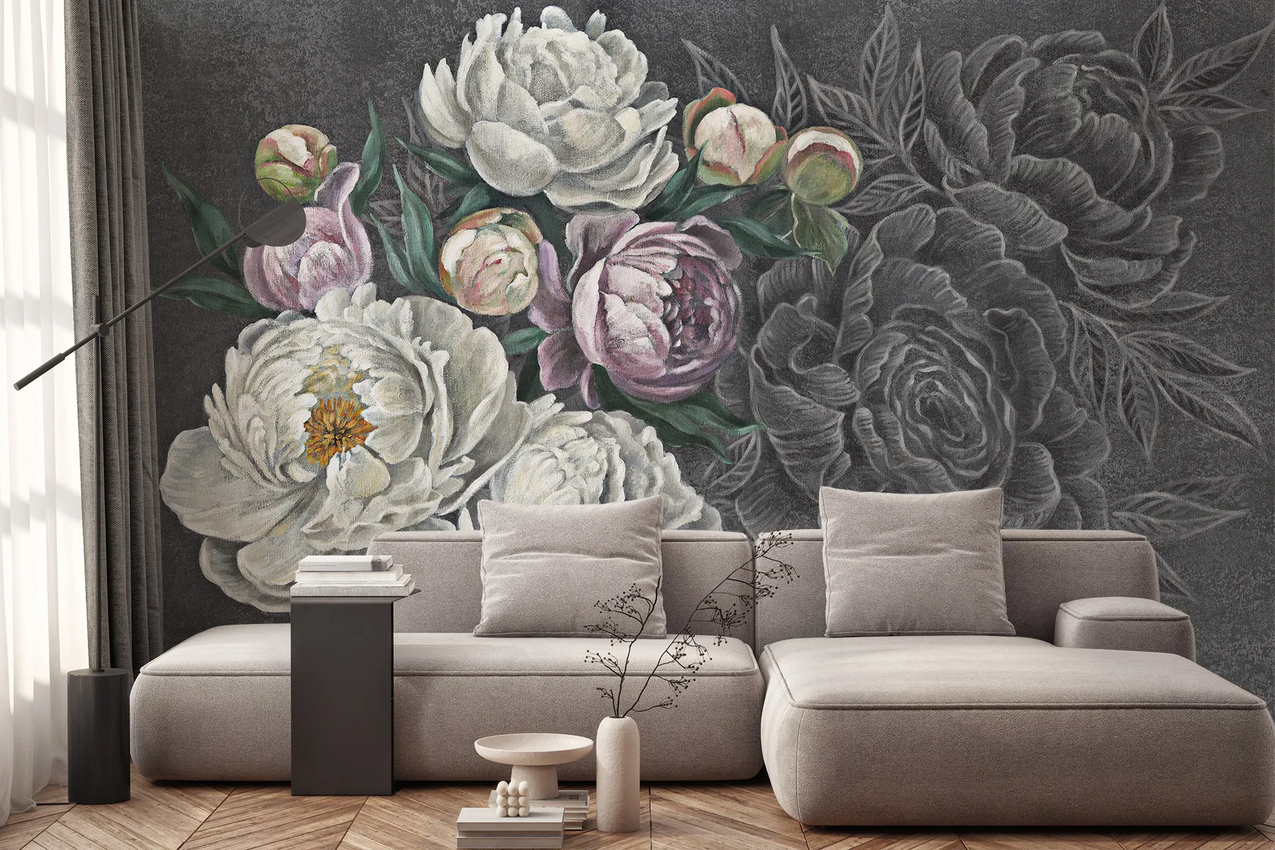 Florale Fototapete Dunkler Garten - Florella 2 TPA 0324 0077 00 P 01