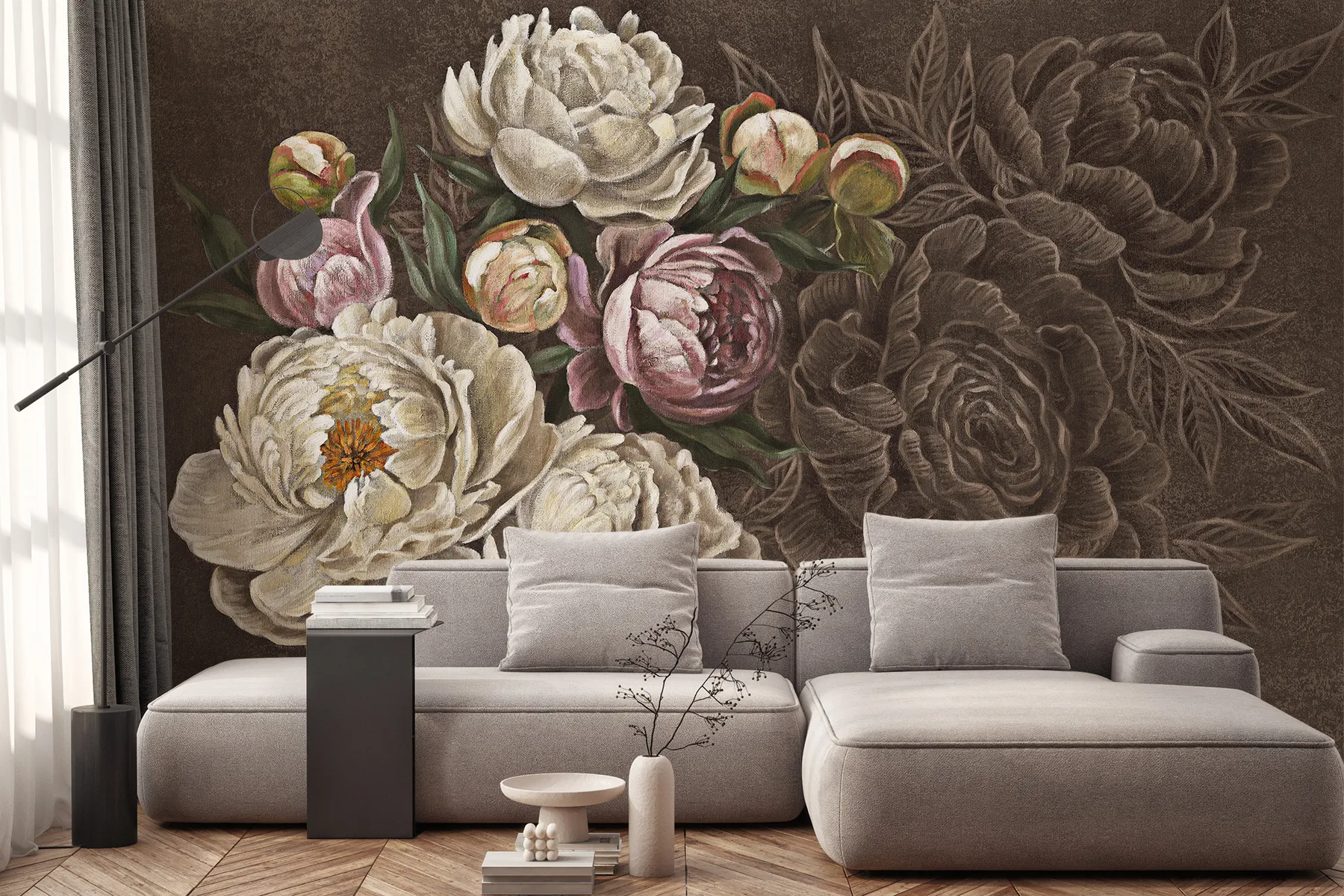 Florale Fototapete Dunkler Garten - Florella 3 TPA 0324 0077 01 P 01