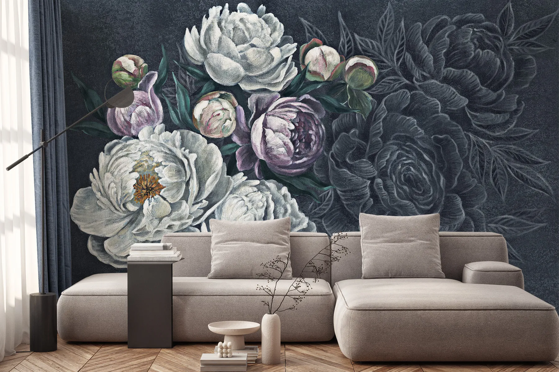 Florale Fototapete Dunkler Garten - Florella 6 TPA 0324 0077 03 P 01