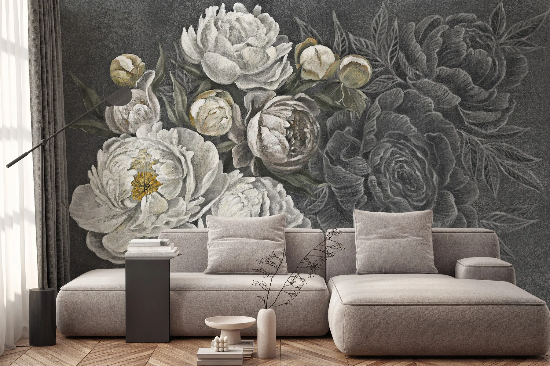 Florale Fototapete Dunkler Garten - Florella 4 TPA 0324 0077 04 P 01