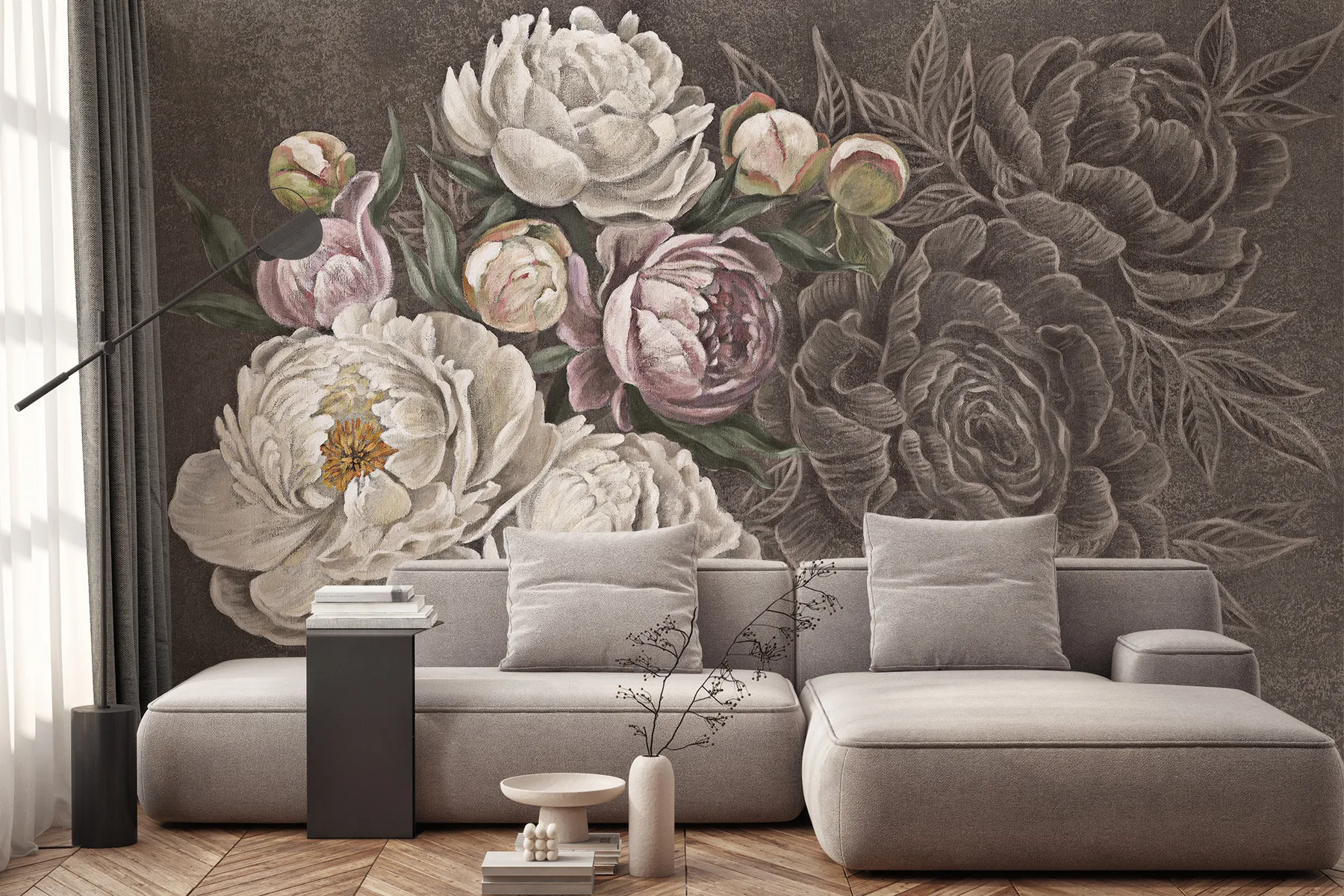 Florale Fototapete Dunkler Garten - Florella 5 TPA 0324 0077 05 P 01