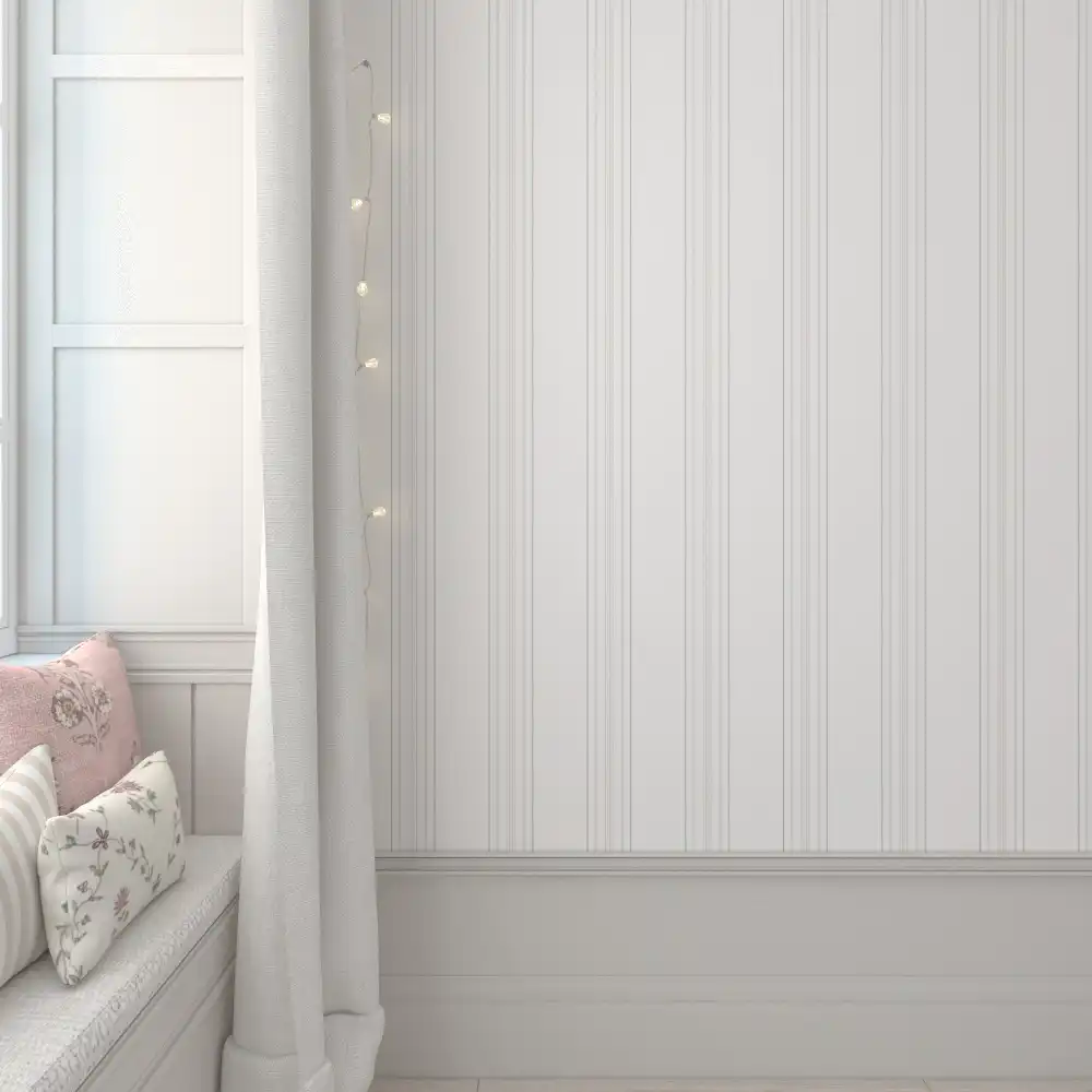 Tapete Streifen rosa Pfingstrosen 1 Tapete mit zarten rosa Streifen