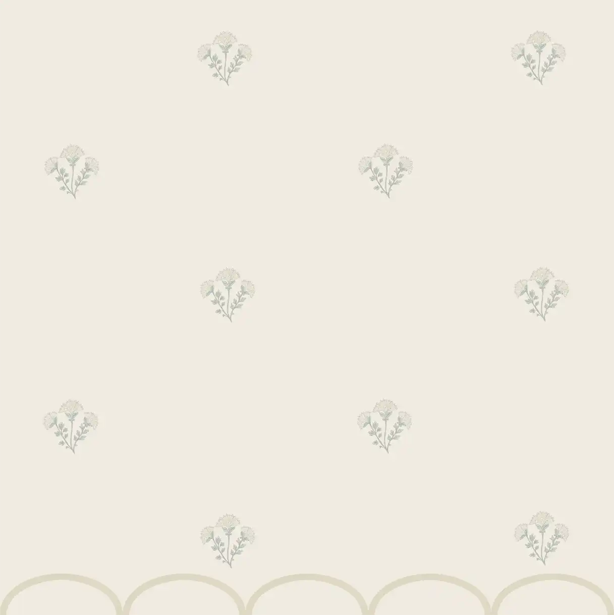 Fototapete gelbe Pfingstrosen 1 Maßgefertigte Tapete für das Mädchenzimmer in Gelb und Salbei auf hellem Hintergrund