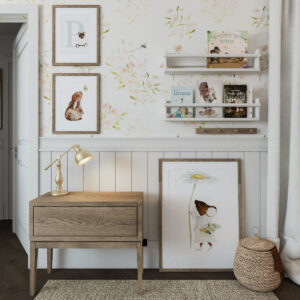 Tapeta do pokoju dziewczynki w delikatne kwiaty