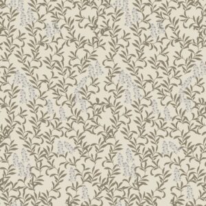 Tapete im skandinavischen Stil mit beigen und grünen Blättern