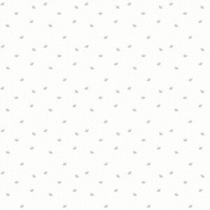 Tapete mit feinen, hellblauen Blättchen fürs Schlafzimmer