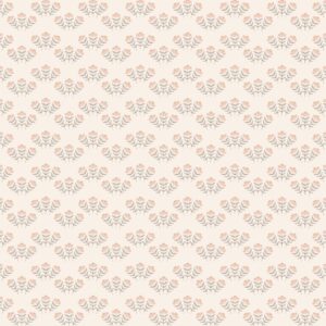 Tapete mit lachsfarbenen Gänseblümchen auf hellem Hintergrund