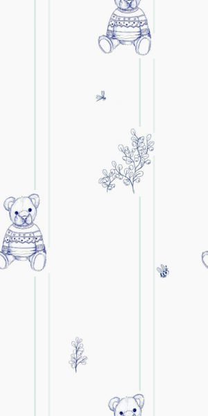 Tapete Bär Hubert linear - auf Rolle