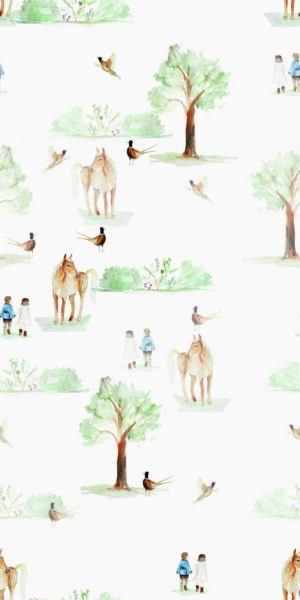 Waldtapete Pferde - auf Rolle