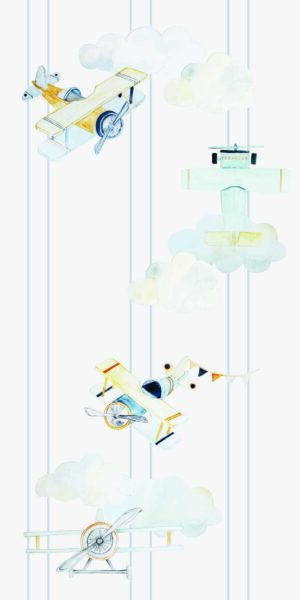 Tapete Flugzeuge und Streifen - auf Rolle