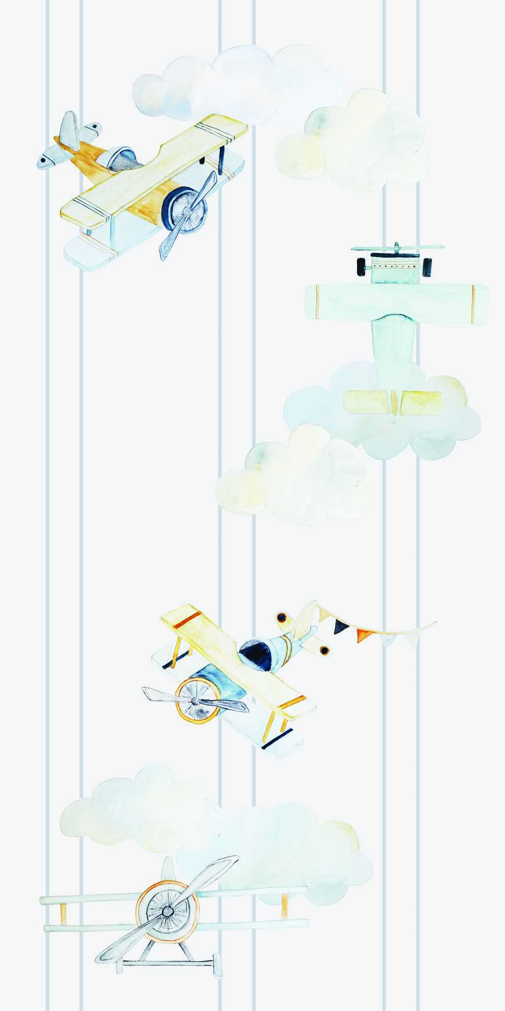 Tapete Flugzeuge und Streifen - auf Rolle 1 Tapete Flugzeuge und Streifen - auf Rolle