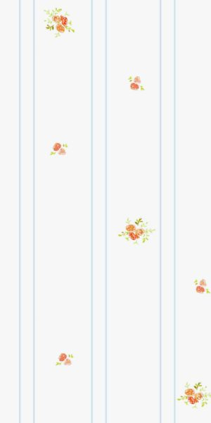 Blumentapete mit Röschen - auf der Rolle