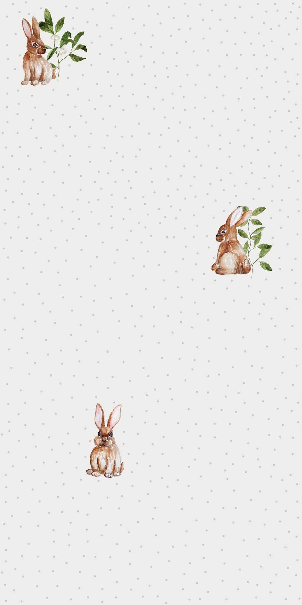Tapete Häschen und Punkte - auf Rolle 1 Tapete mit Häschen und Punkten - auf der Rolle
