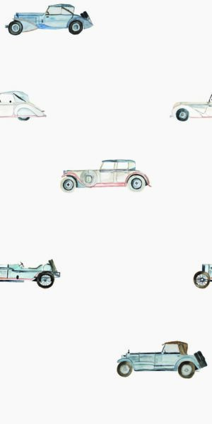 Tapete mit Oldtimern für das Jungenzimmer - auf der Rolle