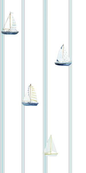Maritime Tapete mit Booten - auf der Rolle
