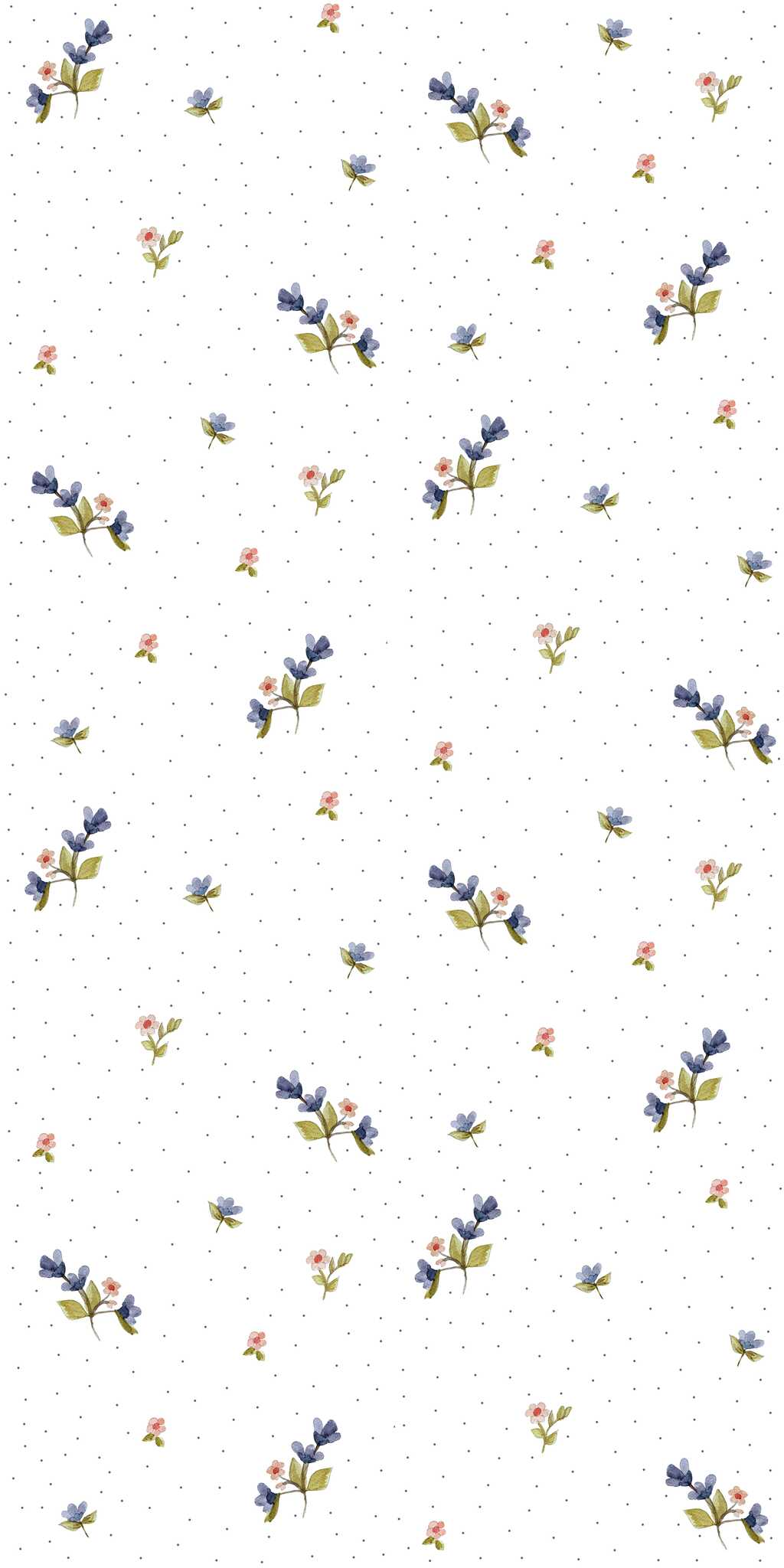 Tapete kleine blaue Blümchen - auf der Rolle 1 Kleine blaue Blümchentapete - auf der Rolle