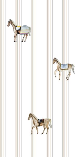 Tapete Pferde weiße Streifen - auf Rolle
