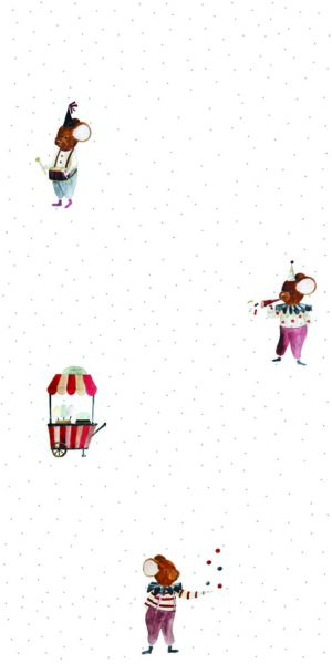 Tapete Zirkus und Punkte - auf der Rolle