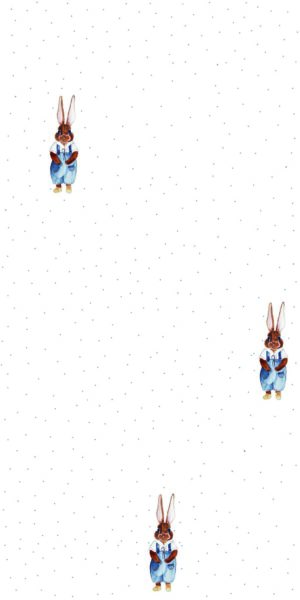 Tapete Kaninchen Stanisław dots - auf der Rolle