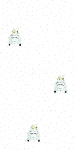 Tapete mit VW Käfern - auf der Rolle