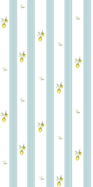 Tapete Zitronen und Streifen - auf der Rolle