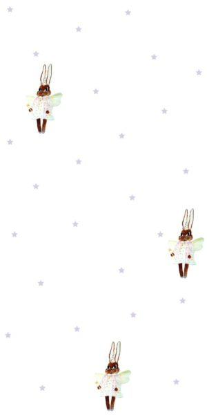 Tapete Häschen und kleine Sternchen - auf der Rolle