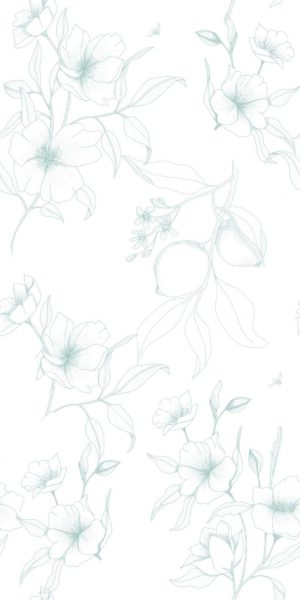 Tapete lineare Blumen - auf der Rolle