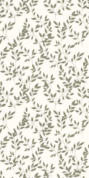 Tapete mit grünen Blättern – Modisches botanisches Muster für die Wand