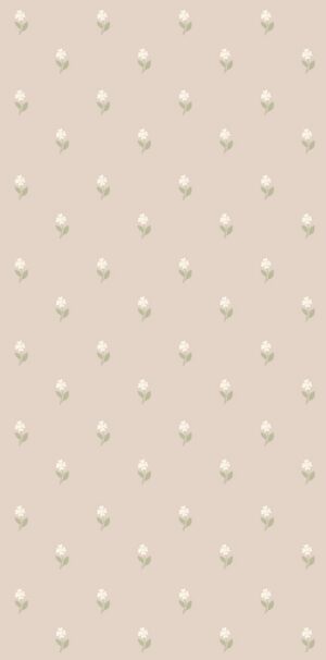 Rosa Tapete mit kleinen weißen Blümchen | Zartes Muster