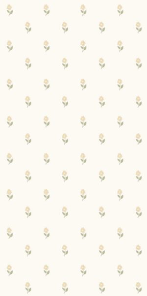 Tapete mit kleinen gelben Blumen – Zartes Muster auf hellem Hintergrund