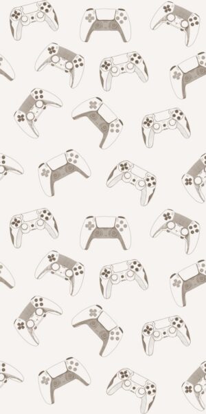 Braune Gaming-Tapete | Gamer-Muster auf hellem Hintergrund