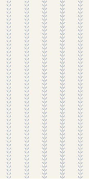 Blaue Tapete mit Blattstreifen | Elegantes botanisches Motiv