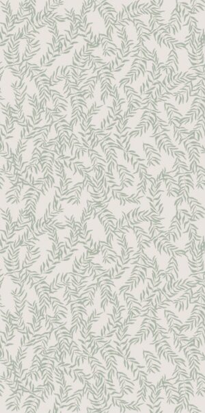 Hellgrüne Blättertapete | Modisches botanisches Muster für die Wand